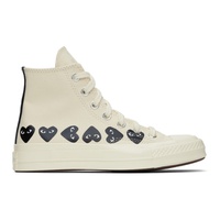 COMME des GARCONS PLAY 오프화이트 Off-White 컨버스 Converse 에디트 Edition Chuck 70 Multi Heart Sneakers 241246F127000