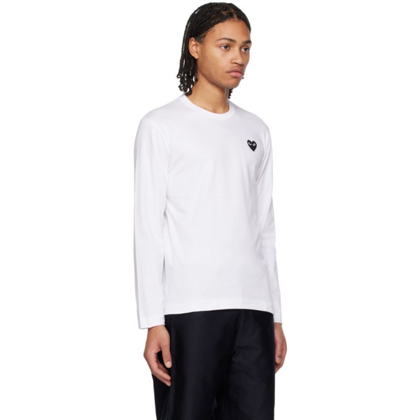  COMME des GARCONS PLAY White Heart Long Sleeve T-Shirt 231246M213019