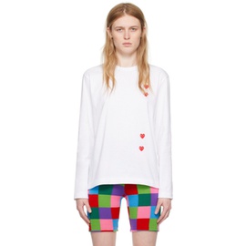 COMME des GARCONS PLAY White Vertical Heart Long Sleeve T-Shirt 241246F110006