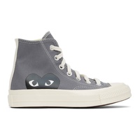 COMME des GARCONS PLAY Grey 컨버스 Converse 에디트 Edition Half Heart Chuck 70 High Sneakers 221246F127002