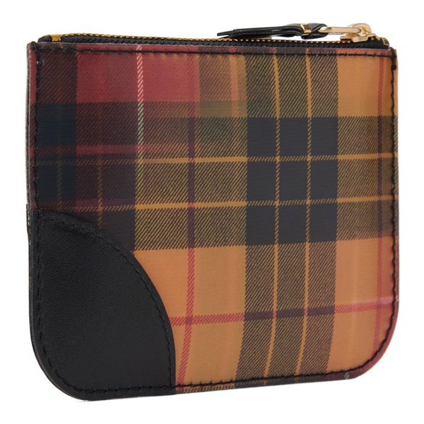  COMME des GARCONS WALLETS Red & Yellow Mini Lenticular Tartan Pouch 241230F045008