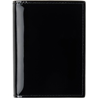 COMME des GARCONS WALLETS Black Glossy Print Card Holder 232230M163002