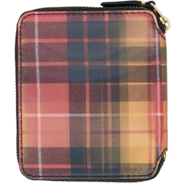  COMME des GARCONS WALLETS Red & Yellow Lenticular Tartan Wallet 241230F040009