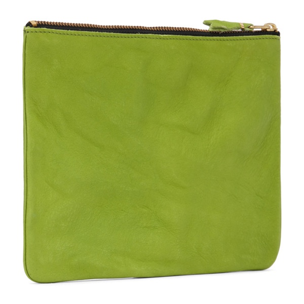  COMME des GARCONS WALLETS Green Washed Pouch 241230F045010