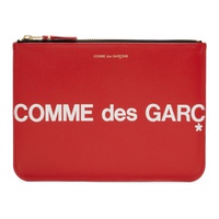COMME des GARCONS WALLETS Red Huge Logo Pouch 231230M171006
