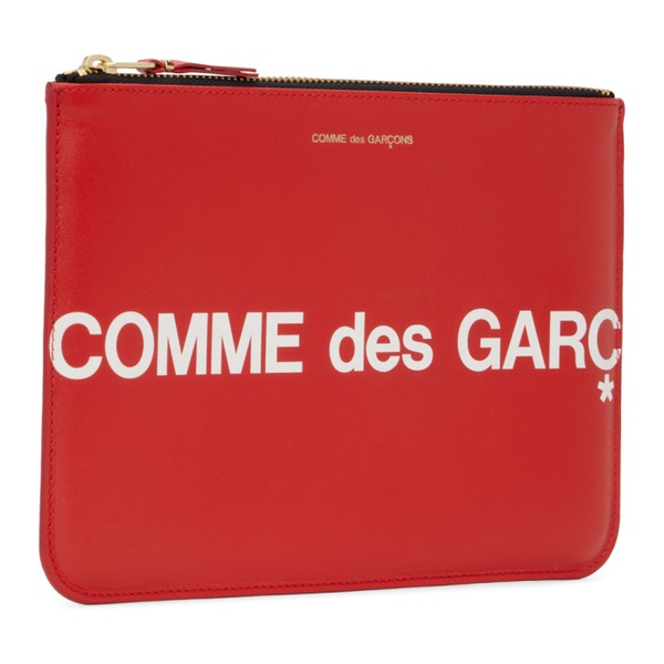  COMME des GARCONS WALLETS Red Huge Logo Pouch 231230M171006