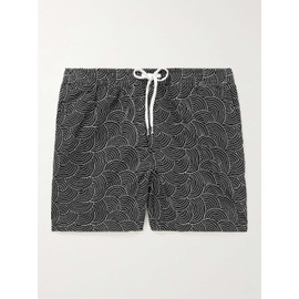 CORRIDOR Mind Spin Straight-Leg Embroidered Cotton-Drawstring Shorts 1647597308233115