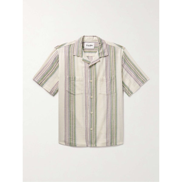  CORRIDOR Riis Camp-Collar Striped Cotton-Gauze Shirt 1647597330762145