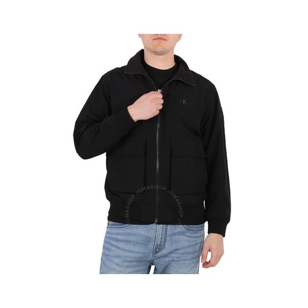 캘빈클라인 Calvin Klein Mens Black Stand Collar Cotton Bomber Jacket J321535-BEH