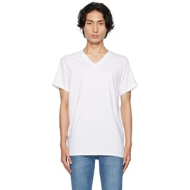 캘빈클라인 언더웨어 Calvin Klein Underwear Three-Pack White V-Neck T-Shirts 232325M213003