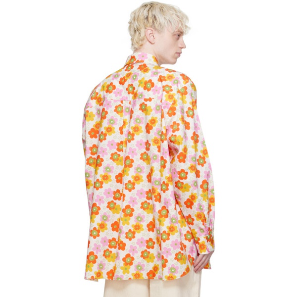  카미엘 포트젠스 Camiel Fortgens Orange & Pink Overlap Big Shirt 241109M192000