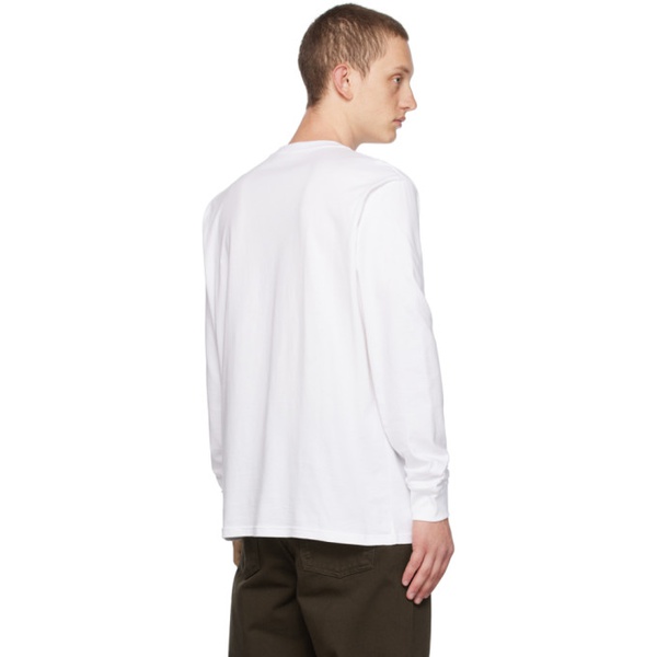 칼하트 칼하트 Carhartt Work In Progress White Pocket Long Sleeve T-Shirt 232111M213083