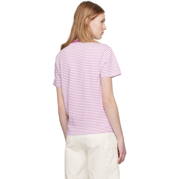 칼하트 칼하트 Carhartt Work In Progress White & Pink Coleen T-Shirt 241111F110035