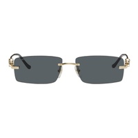 Gold & Gray Panthere de Cartier Sunglasses 241346M134015