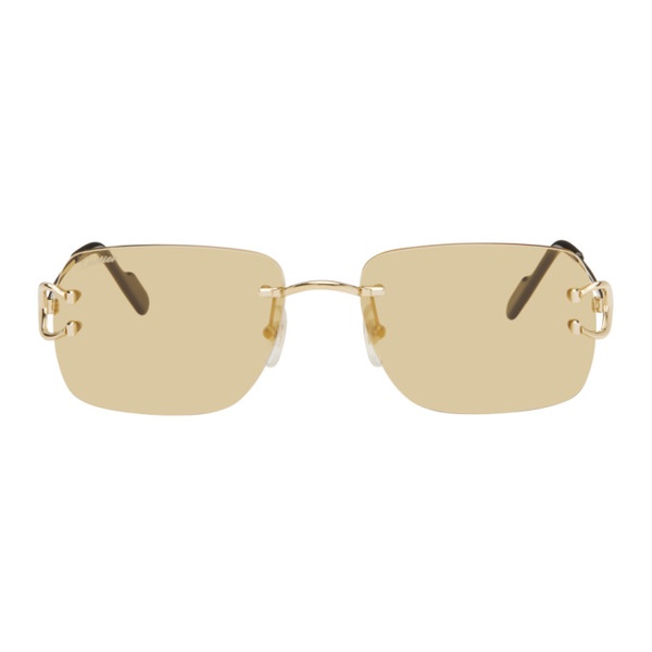  Cartier Gold Square Sunglasses 242346M134008