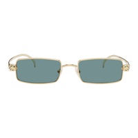 Cartier Gold Rectangular Sunglasses 242346M134014