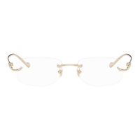 Cartier Gold Rectangular Glasses 242346M133002