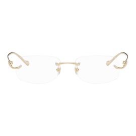 Cartier Gold Rectangular Glasses 242346M133002