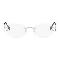 Cartier Silver Oval Glasses 242346M133012