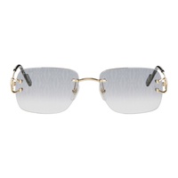 Gold Signature C de Cartier Sunglasses 242346M134006