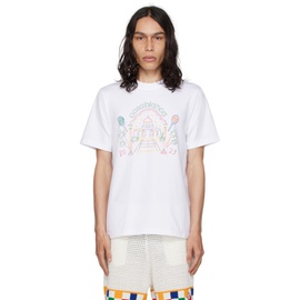 카사블랑카 Casablanca White Rainbow Crayon Temple T-Shirt 232195M213010