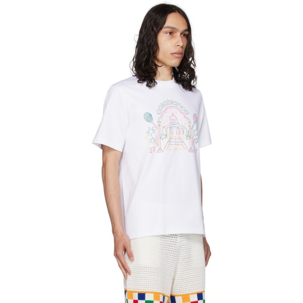  카사블랑카 Casablanca White Rainbow Crayon Temple T-Shirt 232195M213010