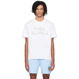 카사블랑카 Casablanca White LArche Fleurie T-Shirt 241195M213021