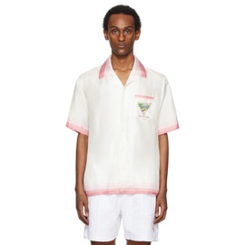 카사블랑카 Casablanca White & Pink Tennis Club Icon Shirt 241195M192009