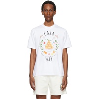 카사블랑카 Casablanca SSENSE Exclusive White Casa Way T-Shirt. 241195M213017