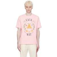 카사블랑카 Casablanca SSENSE Exclusive Pink Casa Way T-Shirt 241195M213009