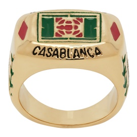 카사블랑카 Casablanca Gold Tennis Signet Ring 241195M147000