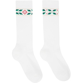 카사블랑카 Casablanca White Laurel Sport Socks 241195M220000