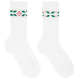 카사블랑카 Casablanca White Laurel Sport Socks 241195M220005