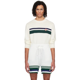 카사블랑카 Casablanca 오프화이트 Off-White Striped Sweater 241195M201005