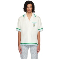 카사블랑카 Casablanca White Knitted Collar Shirt 241195M192022