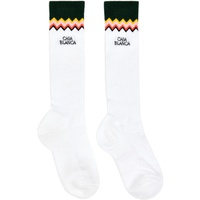 카사블랑카 Casablanca White Zig Zag Socks 241195M220015