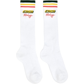 카사블랑카 Casablanca White Racing Socks 241195M220016