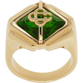 카사블랑카 Casablanca Gold & Green Signet Ring 241195M147004