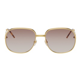 카사블랑카 Casablanca Gold Square Sunglasses 241195M134017