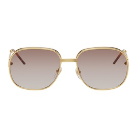 카사블랑카 Casablanca Gold Square Sunglasses 241195F005002