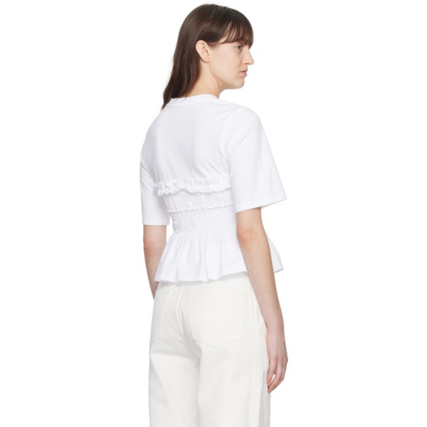  세실리에 반센 Cecilie Bahnsen White Vilde T-Shirt 241002F110003