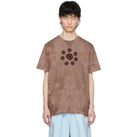 Charlie Constantinou Brown Flocked Spiral T-Shirt 241785M213005