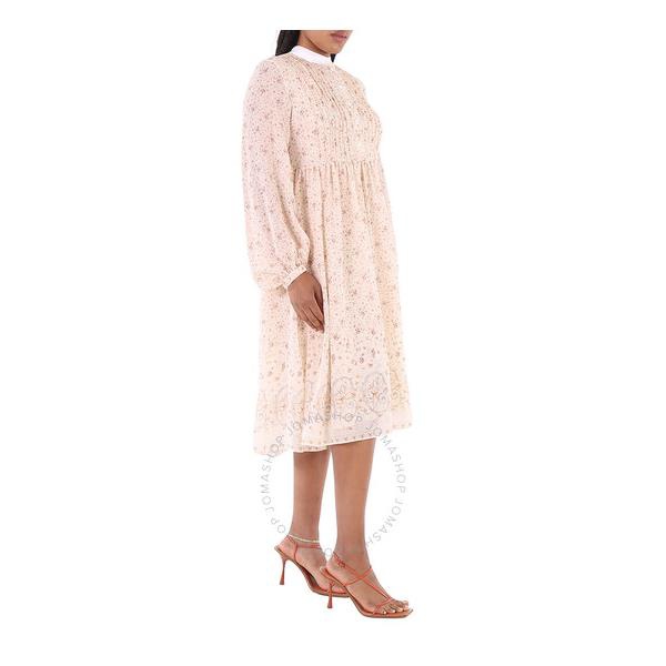 끌로에 Chloe High-Neck Dress With Print in Dew Pink CHC21SRO193306A5