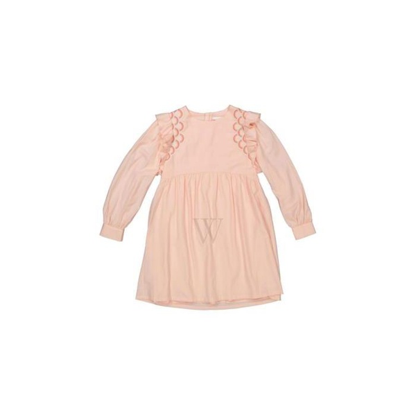 끌로에 Chloe Girls Washed Pink Embroidered-Scallop Ceremony Midi Dress C12898-45K