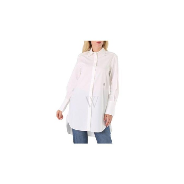 끌로에 Chloe Ladies White Poplin Long-cut Shirt, Brand Size 34 (US Size 0) CHC19AHT6804710734