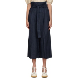 Chloe Blue Belted Trousers 222338F092004