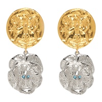 초포바 로위나 Chopova Lowena Gold & Silver Gemini Lady Drop Earrings 222529F022003