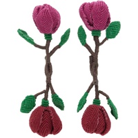 초포바 로위나 Chopova Lowena SSENSE Exclusive Multicolor Rose Earrings 231529F022015
