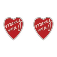 초포바 로위나 Chopova Lowena SSENSE Exclusive Red Marry Me Earrings 242529F022000