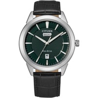 Citizen MEN'S Corso Leather Green Dial Watch AW0090-02X